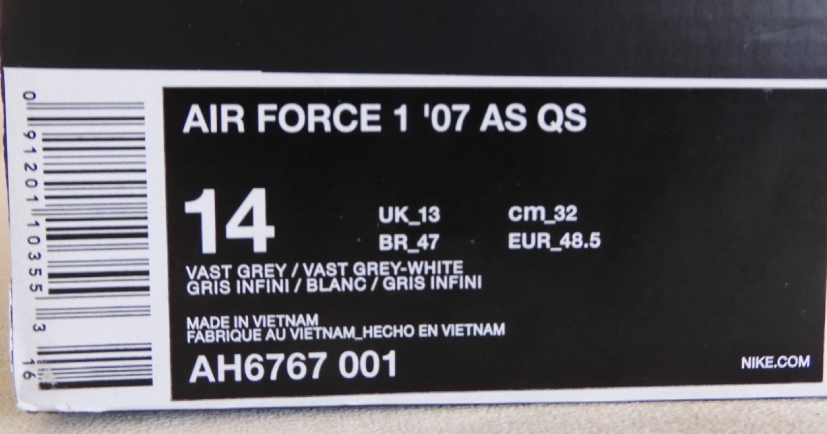 EU vs US vs UK shoe sizes on shoe box labels